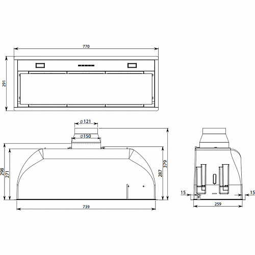 Встраиваемая вытяжка FALMEC CBIN70.E9P2#ZZZ3460F