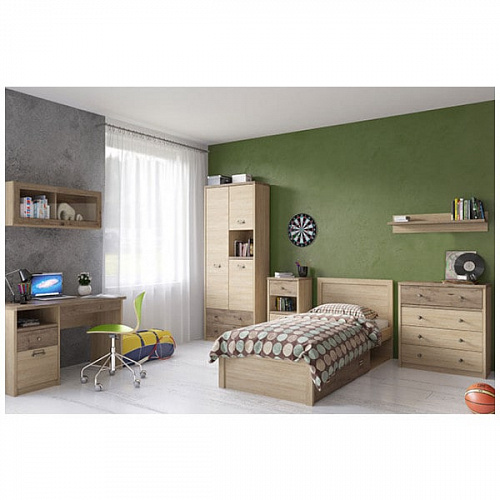 Кровать односпальная 90/D1 DIESEL дуб мадура/веллингтон