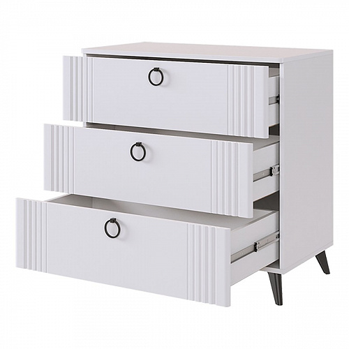 Комод Ева белое дерево/белый матовый