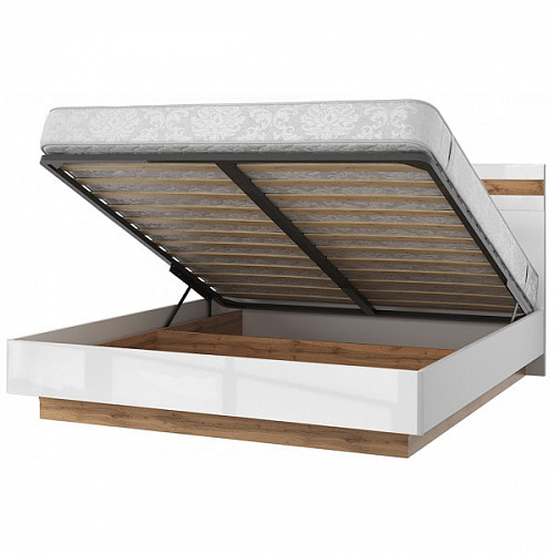 Кровать с подъемным механизмом TAURUS 180В Белый/Дуб вотан