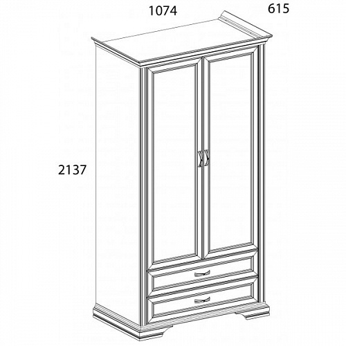Шкаф 2DG2S MONAKO Сосна винтаж/дуб анкона