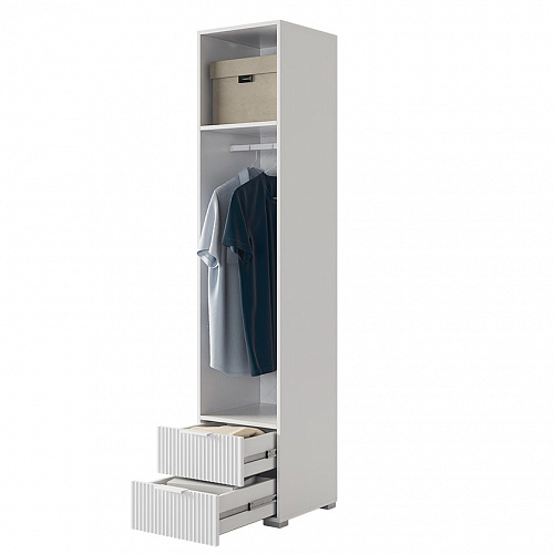 Шкаф однодверный Зефир 107.01 белое дерево/белый (эмаль)