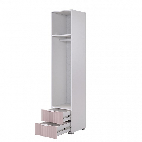 Шкаф однодверный Зефир 107.01 белое дерево/пудра розовая (эмаль)