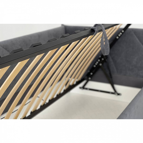 Кровать с подъемным механизмом Бест (Тахта) 90х200 графит (велюр)