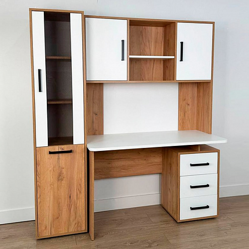 Стеллаж Лайт-2 дуб крафт золотой/белый