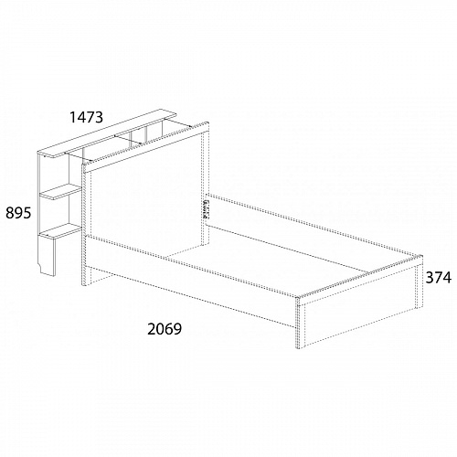 Кровать JAZZ 140 Р Каштан найроби