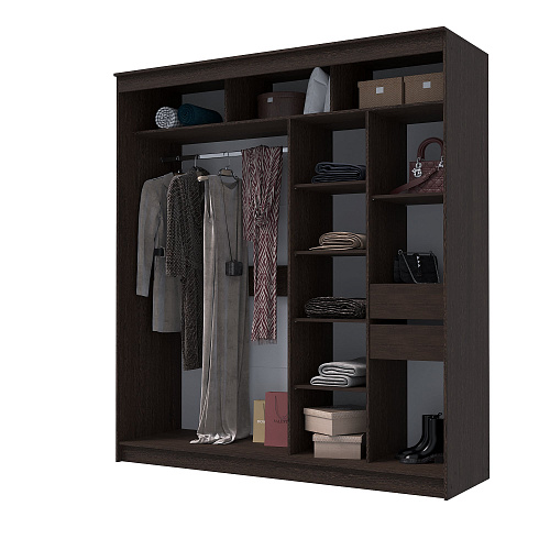 Шкаф-купе ГРАНД 1 2,0 Венге/Зеркало/Венге ЛДСП