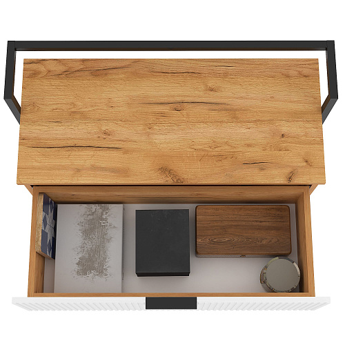 Консоль навесная лофт DQ SITI дуб вотан/белый