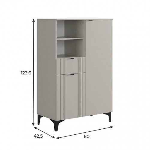 Комод Рич 2 кашемир/фрапучино матовый/черный