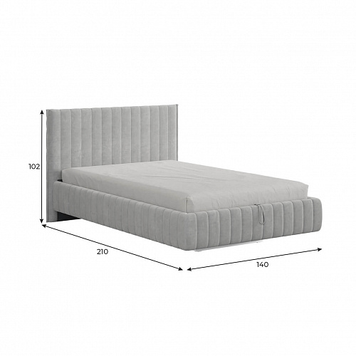 Кровать с подъемным механизмом Твикс 120х200 галька (велюр)