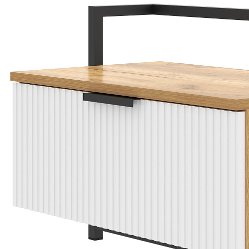 Тумба прикроватная навесная лофт DQ SITI дуб вотан/белый