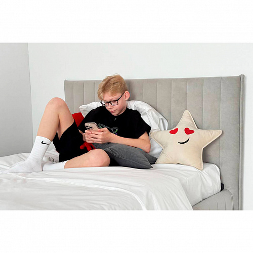 Кровать с подъемным механизмом Твикс 120х200 галька (велюр)