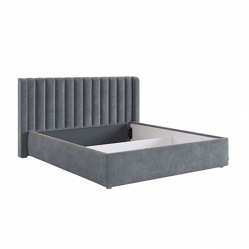 Кровать с подъемным механизмом Ева 160х200 графит (велюр)