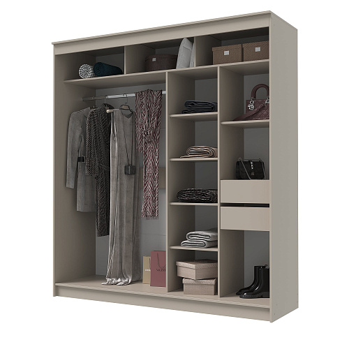 Шкаф-купе ГРАНД 1 2,0 Сатин/Лакобель черный