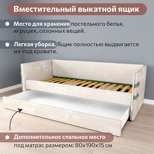 Кровать мягкая Тури Латте