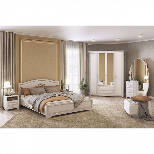 Спальный гарнитур Белла К1 белый/джелато софт