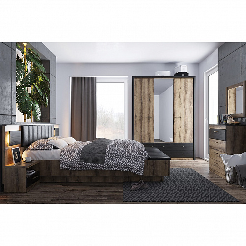 Спальный гарнитур JAGGER Дуб монастырский/Черный