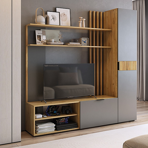 Гостиная Бери К1 дуб крафт золотой/графит