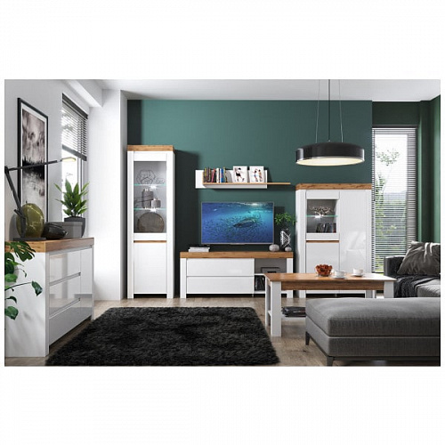 Тумба RTV 2S2N TAURUS Белый/Дуб вотан