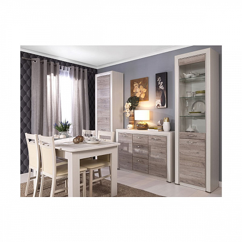 Шкаф 1D OLIVIA Вудлайн крем/дуб анкона