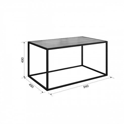 Стол журнальный Стиль 1 черный муар/дуб сонома