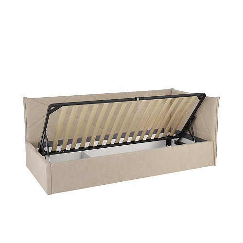 Кровать с подъемным механизмом Бест (Тахта) 90х200 капучино (велюр)