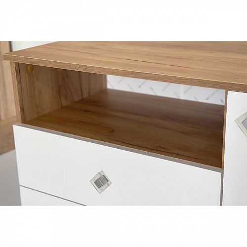 Комод Форсаж дуб крафт золотой/белый