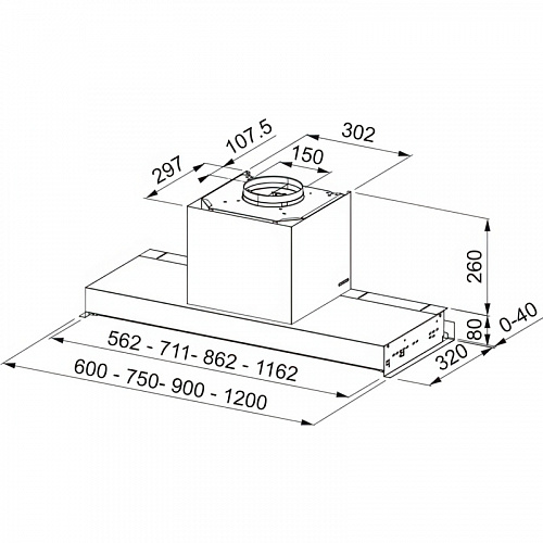 Встраиваемая в шкаф вытяжка Faber 305.0703.267