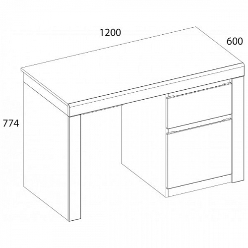 Стол письменный TAURUS 1D1S Белый/Дуб вотан