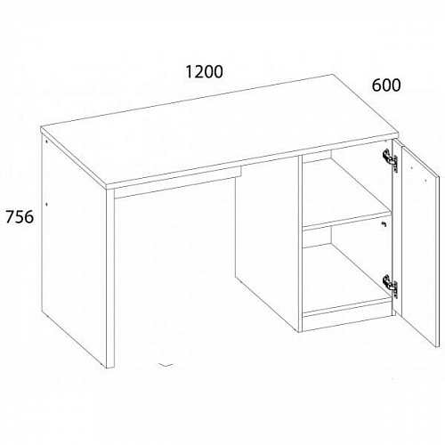 Стол письменный DOORSET 120 1D Дуб наварра