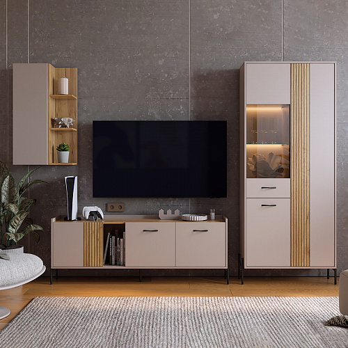 Гостиная Доминика К4 кашемир/дуб крафт золотой