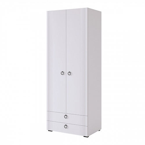 Шкаф двухдверный Ева 103.01 белое дерево/белый матовый