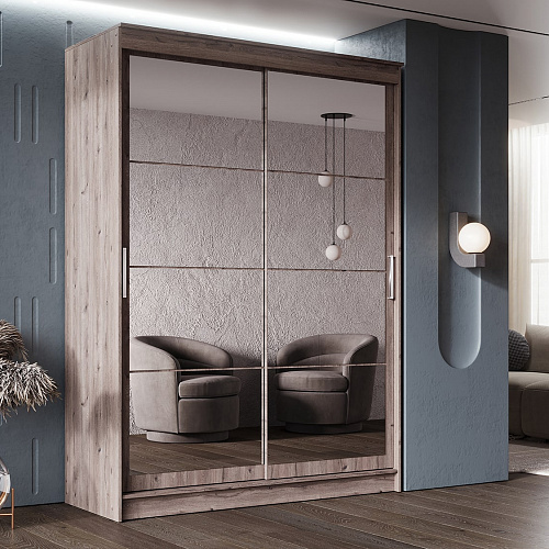 Шкаф-купе ГРАНД 1 1,6 Дуб горный/Зеркало/Зеркало