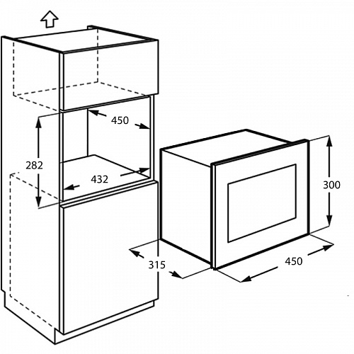 Встраиваемая микроволновая печь MONSHER MMH 1115 Noir