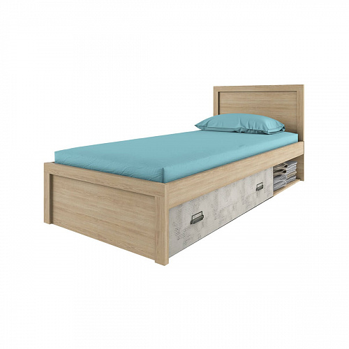 Кровать односпальная 90/D2 DIESEL дуб мадура/энигма