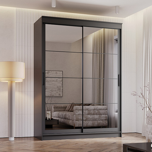 Шкаф-купе ГРАНД 1 1,6 Графит/Зеркало/Зеркало