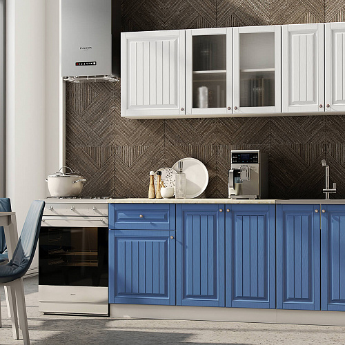 Кухня Хозяюшка 1,8 Акация Белая-Деним