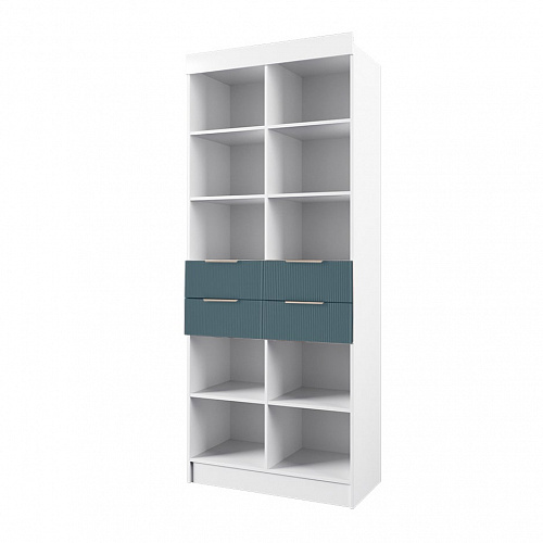 Стеллаж Лавис 900 Белый/Лазурь софт