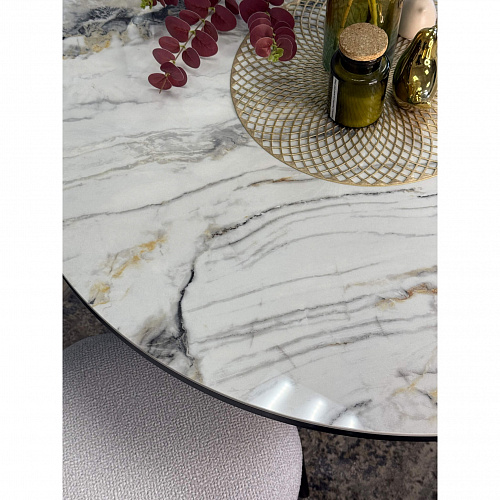 Стол обеденный Kenner LD1000 черный/керамика гранит арктический глянец