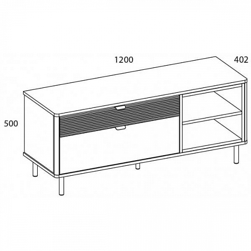 Тумба RTV SIMPLE 2S2N Белый/Монте/Джелато