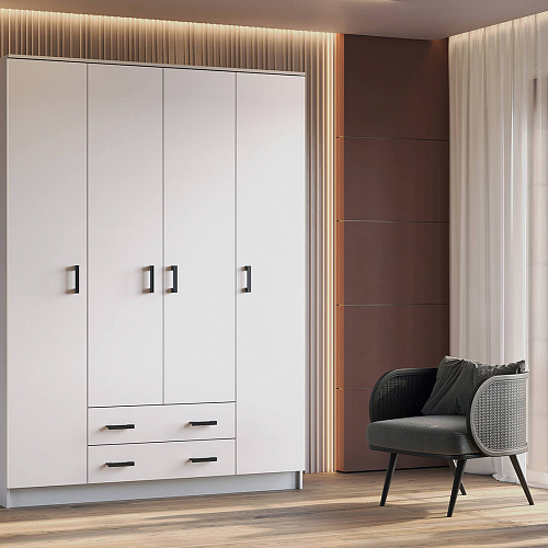 Шкаф Квадро без зеркала Белый гладкий