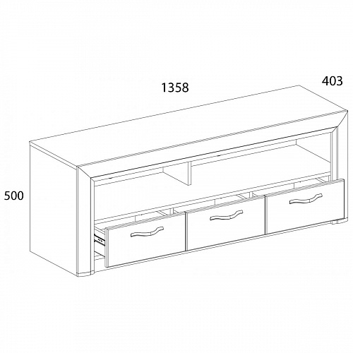 Тумба RTV 3S OLIVIA Вудлайн крем/дуб анкона