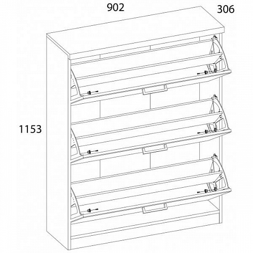 Тумба для обуви DOORSET 3D Дуб наварра