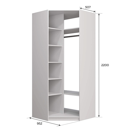 Шкаф угловой Локер Белый снег