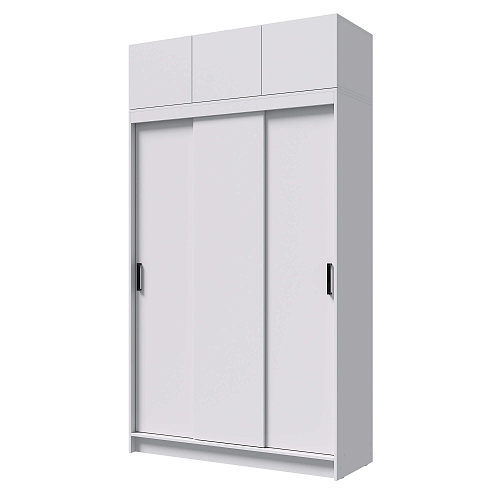Шкаф-купе БРУНО 1 антресолью Белый гладкий