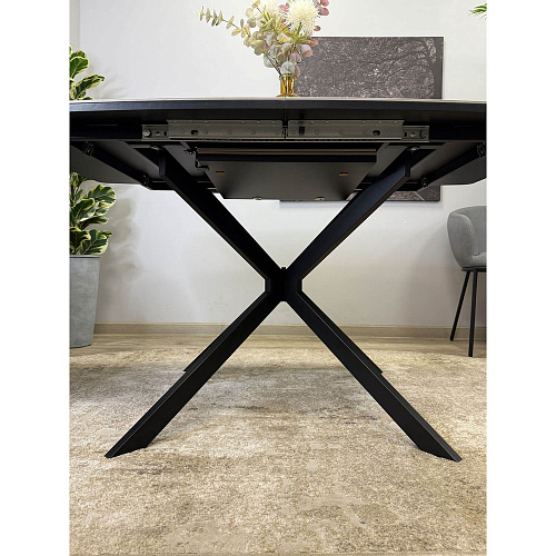 Стол обеденный Kenner BR1300 черный/керамика ITALIAN MIDDLE GRAY