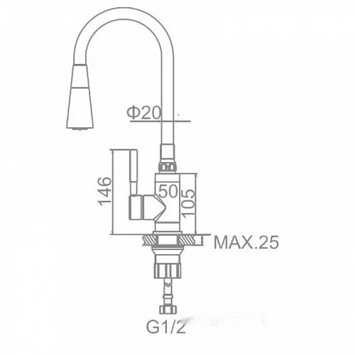 Смеситель для кухни Accoona A9890H-3 с силиконовым изливом Бежевый/Нержавеющая сталь