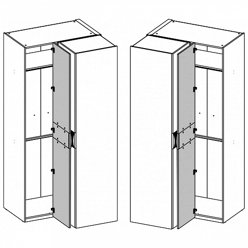 Шкаф угловой SIMPLE 1DG Белый/Монте/Джелато