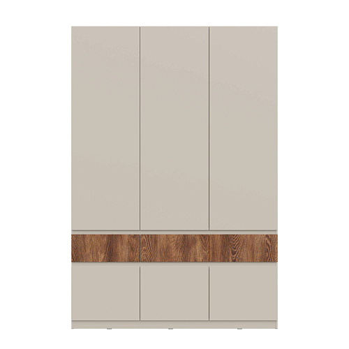 Шкаф НК PIANO 3-х створчатый Кашемир/Каштан