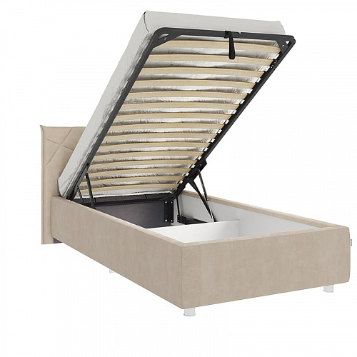 Кровать с подъемным механизмом Бест 90х200 капучино (велюр)